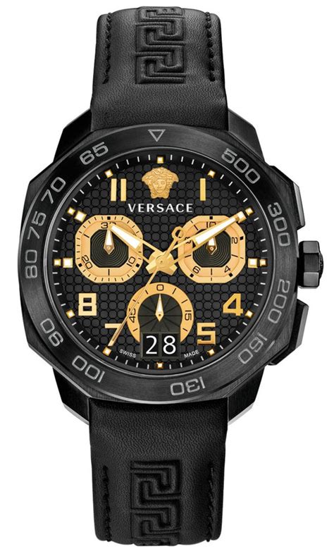 versace men's vqp010015|Versace Dylos Chronograph Black Dial Men's Watch VQC020015 .